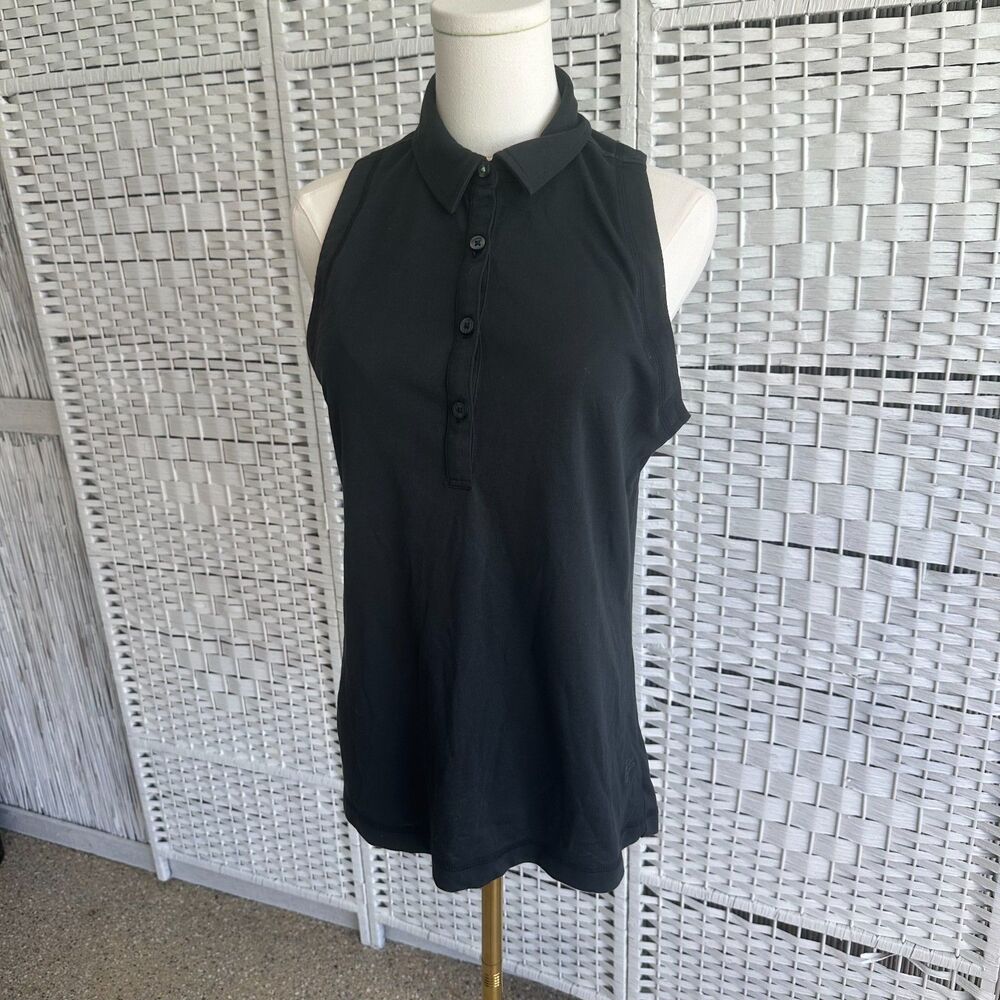 Linksoul John Ashworth & Co. Black Golf Tank Top Buttons Womens M Medium